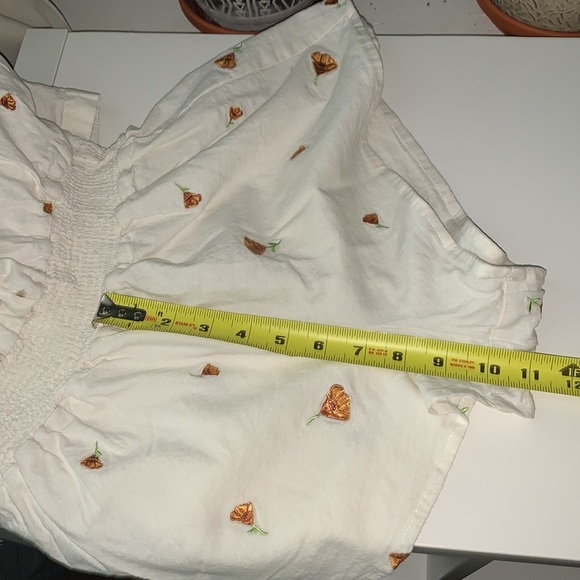 𝅺FOREVER21 Floral Embroidered Romper White - Picture 6 of 7
